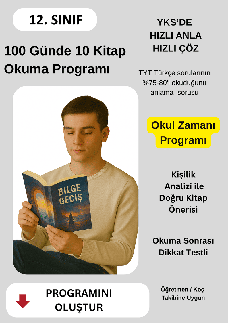 TYT Hazırlık 100 Günde 10 Kitap Okuma Programı