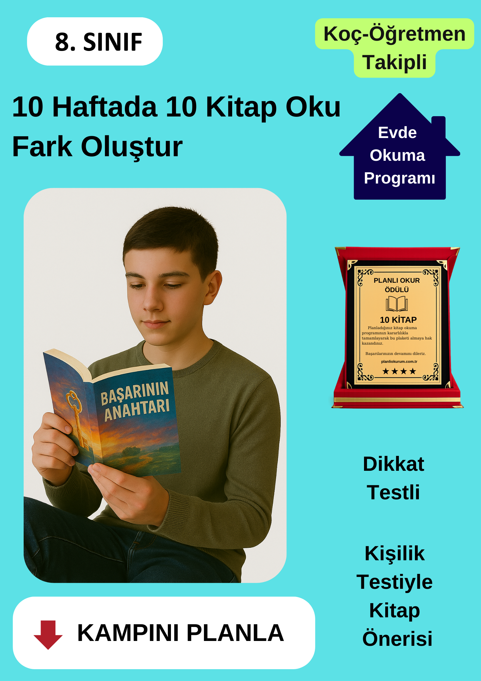 10 Haftada 10 Kitap Okuma Programı (PLAKET ÖDÜLLÜ)