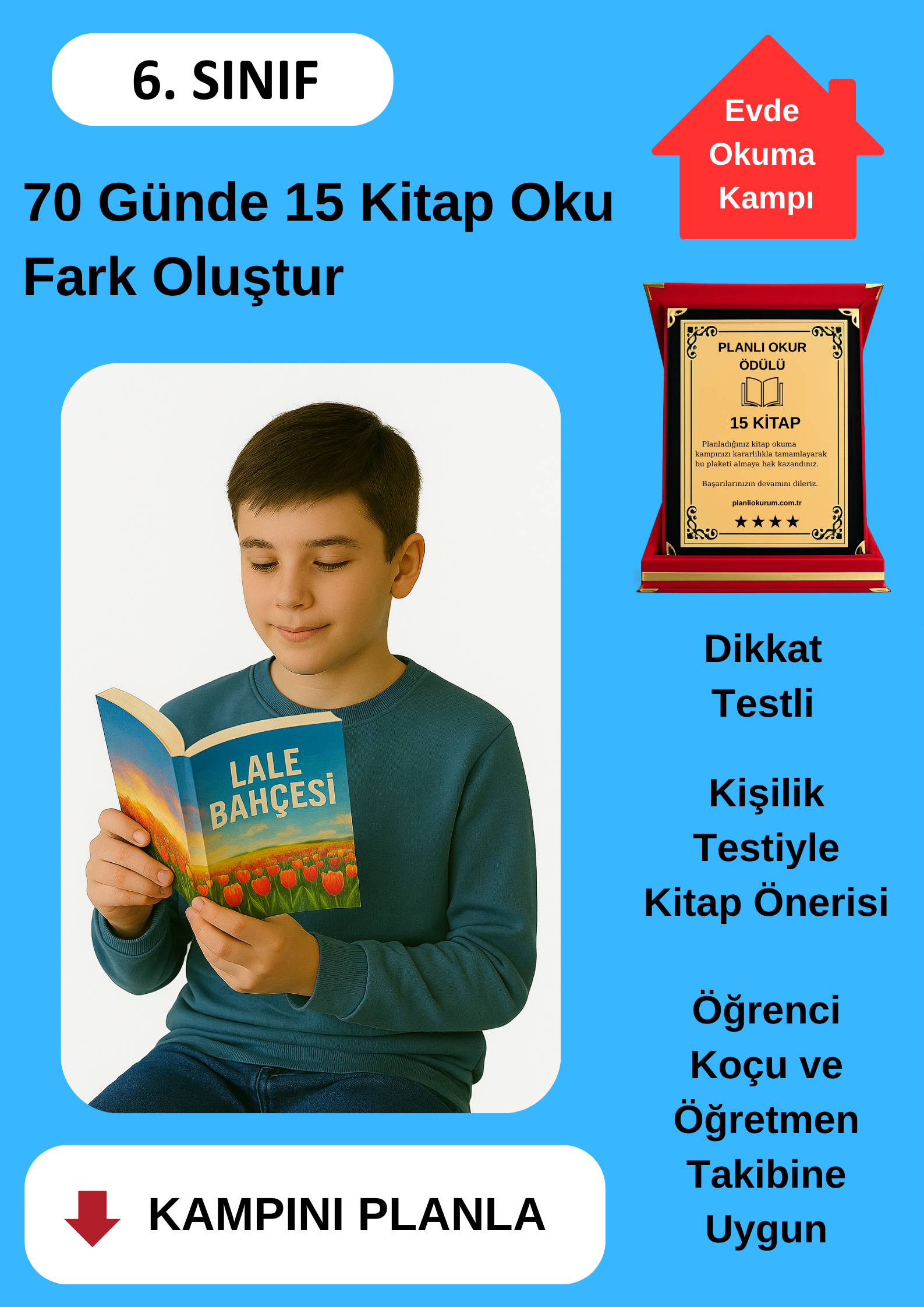 70 Günde 15 Kitap Okuma Kampı (PLAKET ÖDÜLLÜ)