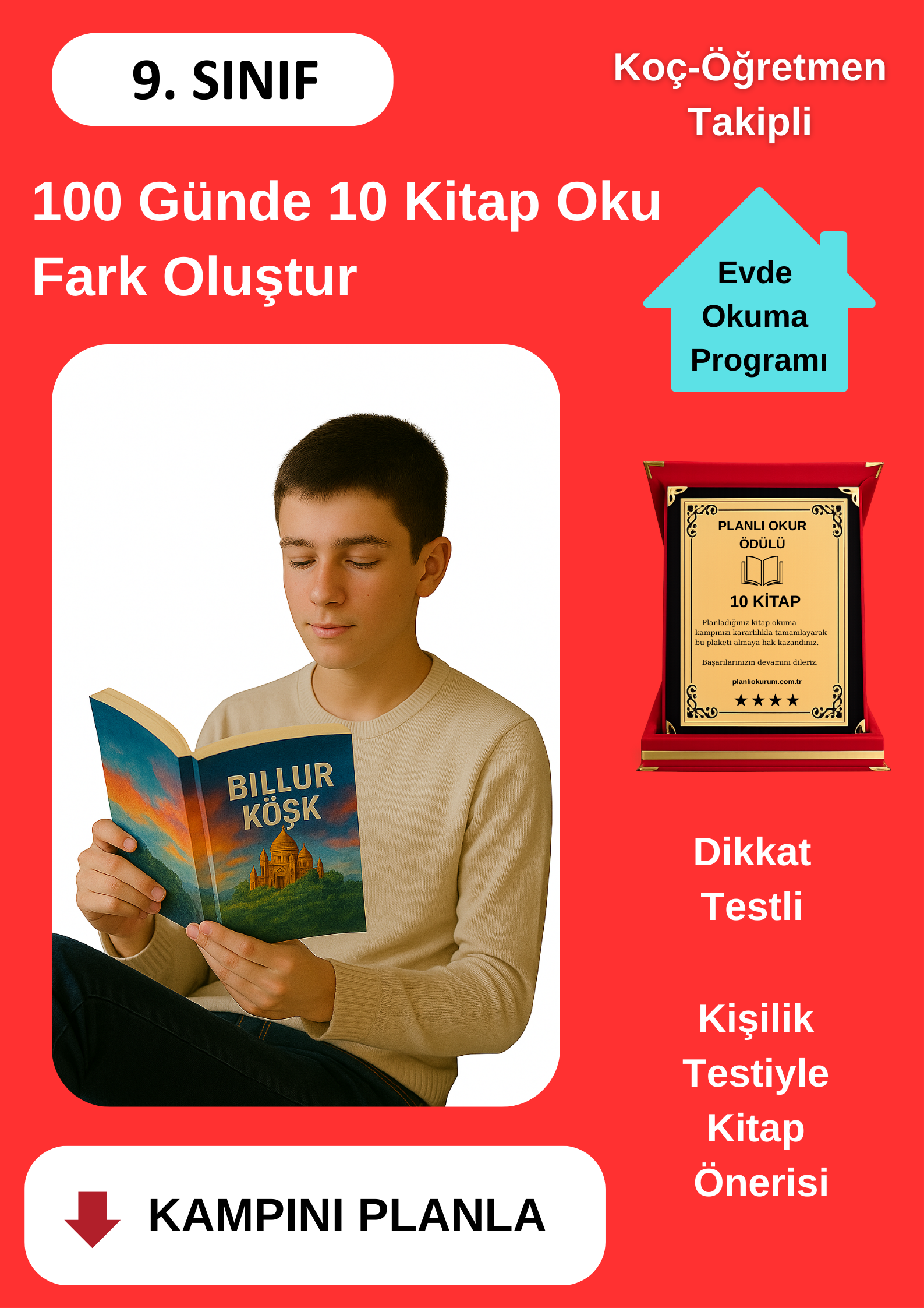 100 Günde 10 Kitap Okuma Programı (PLAKET ÖDÜLLÜ)