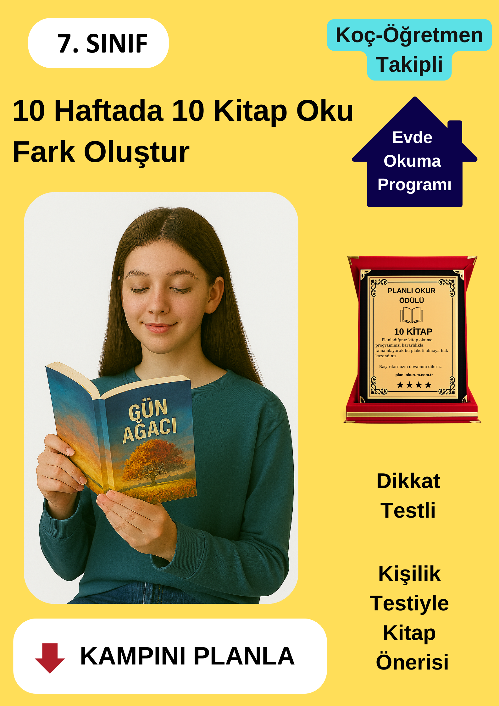10 Haftada 10 Kitap Okuma Programı (PLAKET ÖDÜLLÜ)