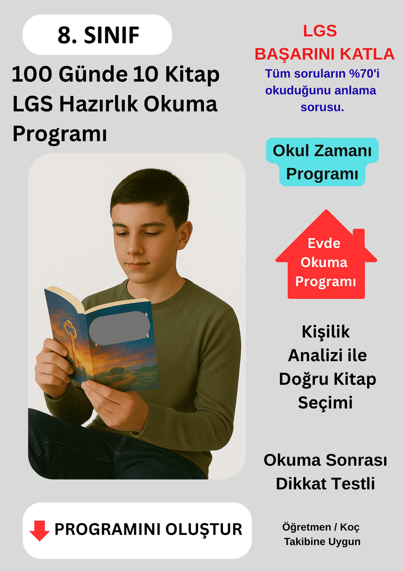 LGS'ye Hazırlık 100 Günde 10 Kitap Okuma Programı