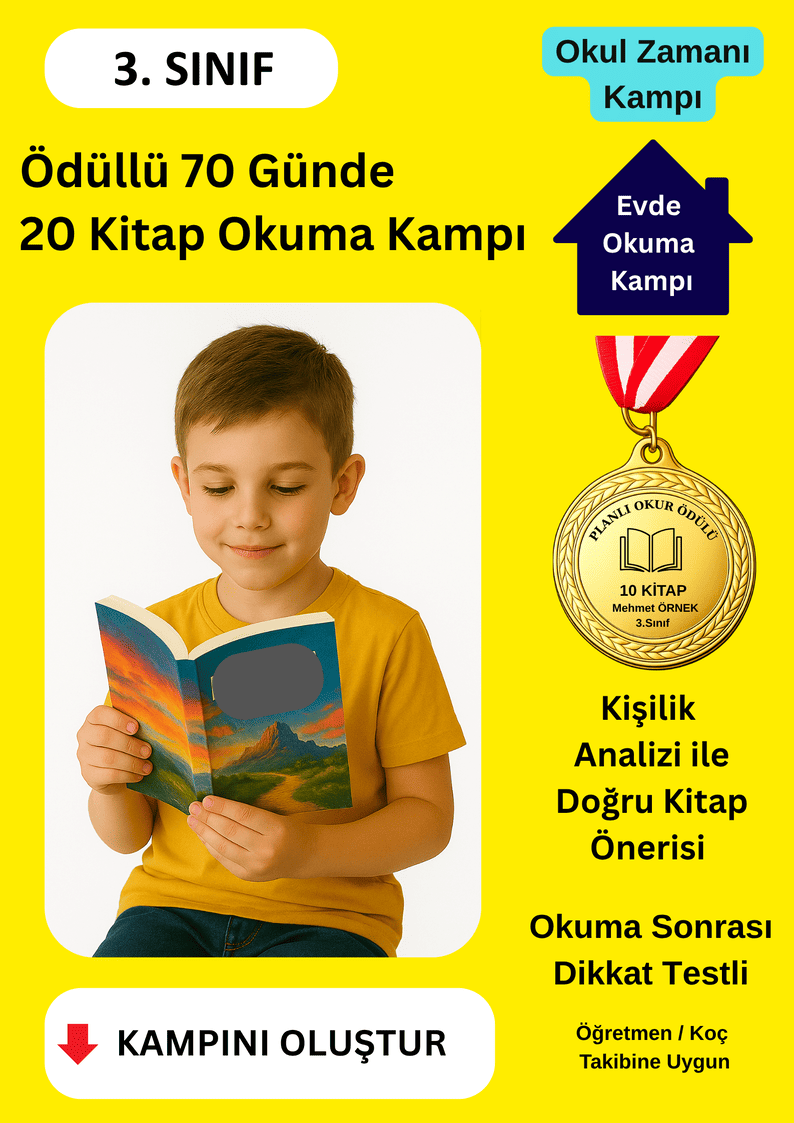 Madalya Ödüllü 70 Günde 20 Kitap Okuma Kampı