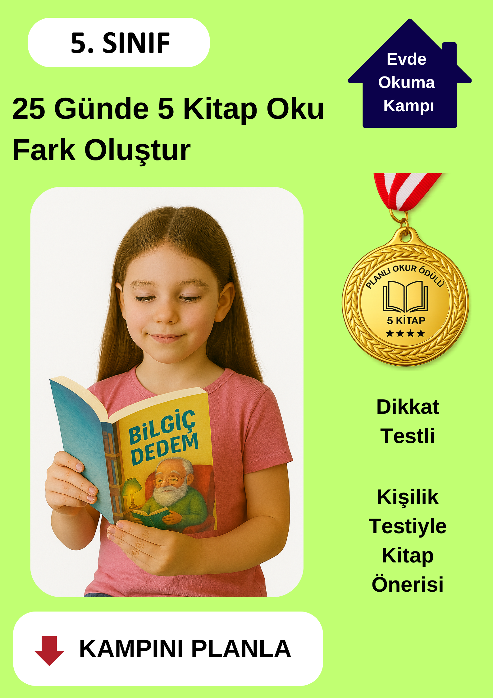 25 Günde 5 Kitap Okuma Kampı (MADALYA ÖDÜLLÜ)