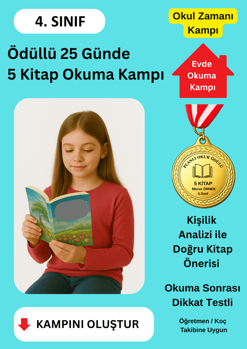 Madalya Ödüllü 25 Günde 5 Kitap Okuma Kampı