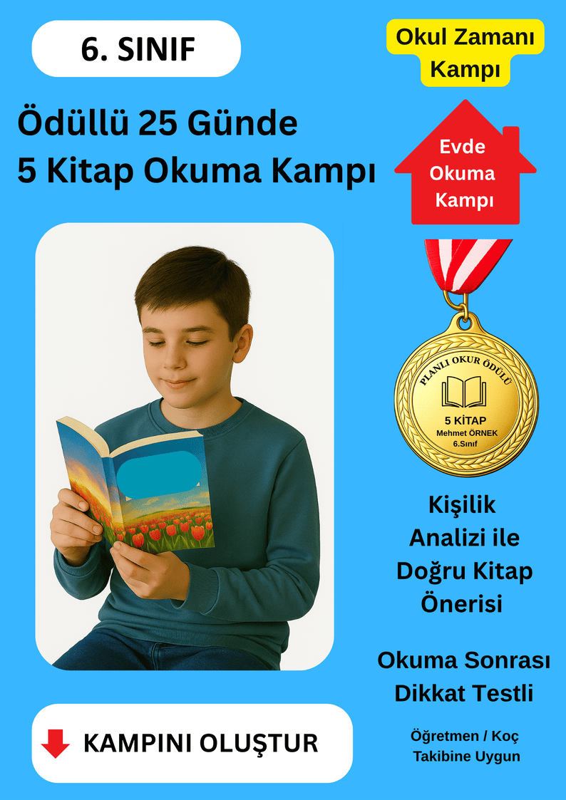 Madalya Ödüllü 25 Günde 5 Kitap Okuma Kampı