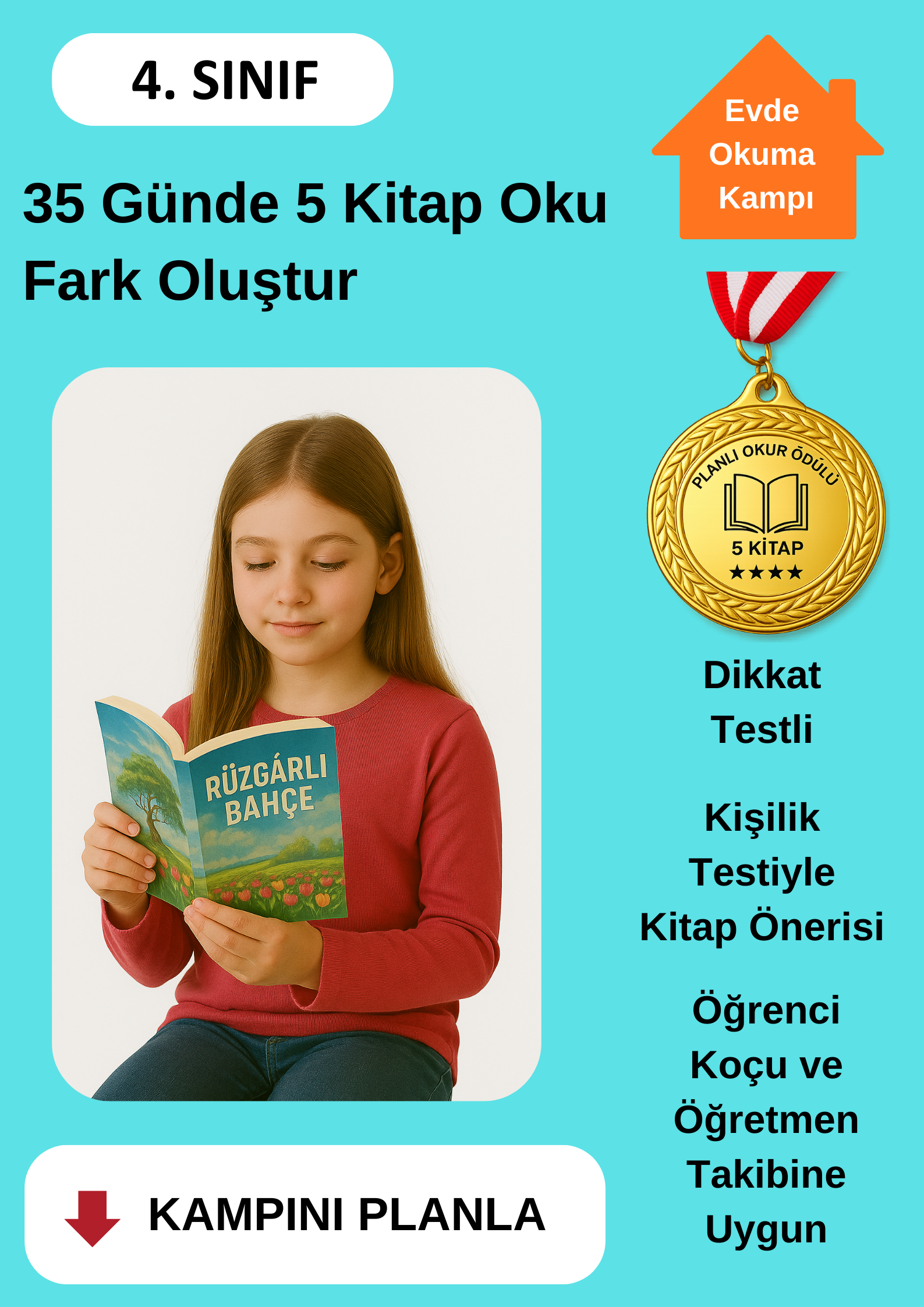 35 Günde 5 Kitap Okuma Kampı (MADALYA ÖDÜLLÜ)