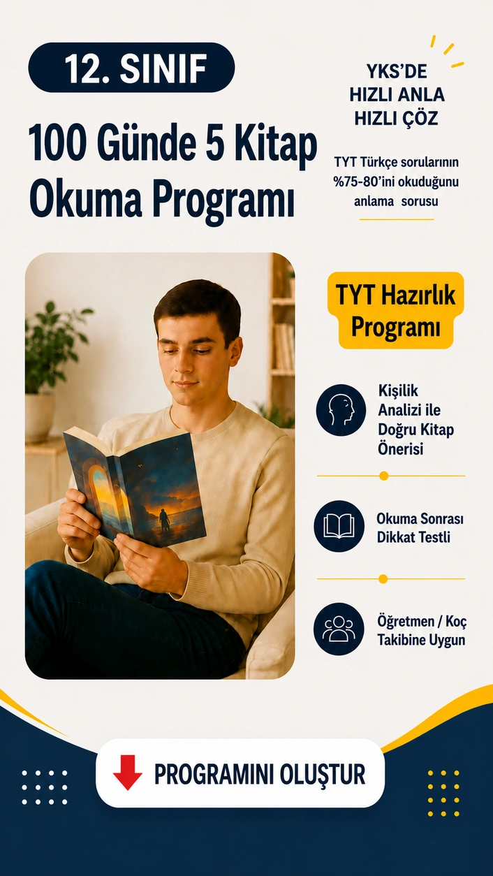 TYT Hazırlık 100 Günde 5 Kitap Okuma Programı