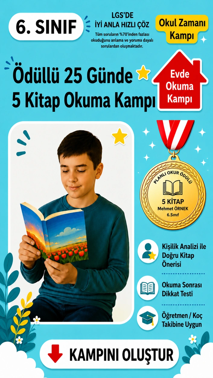 Madalya Ödüllü 25 Günde 5 Kitap Okuma Kampı