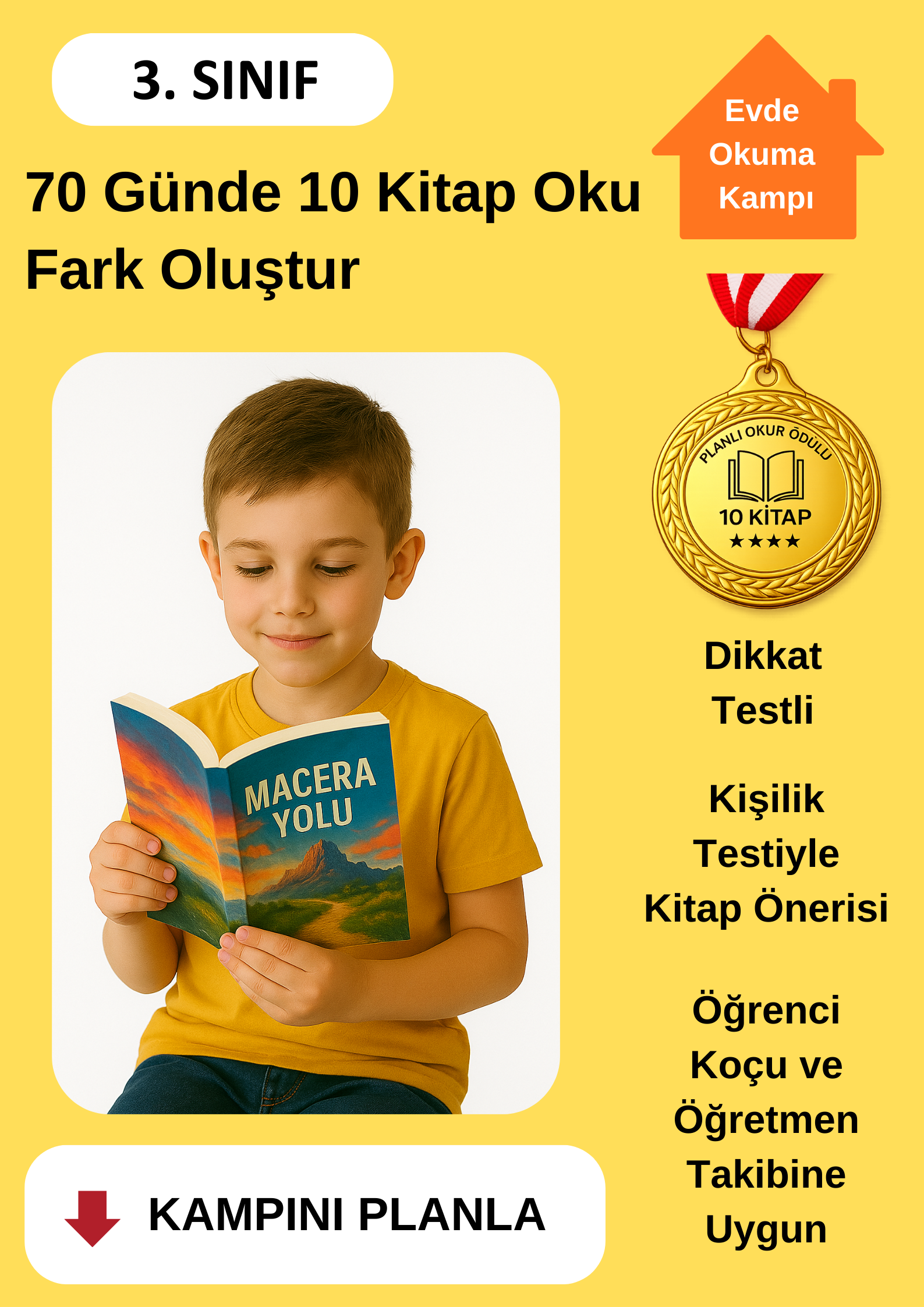 70 Günde 10 Kitap Okuma Kampı (MADALYA ÖDÜLLÜ)