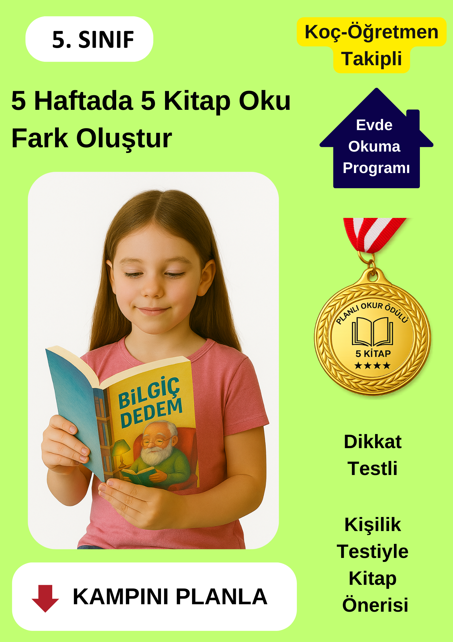 5 Haftada 5 Kitap Okuma Programı (MADALYA ÖDÜLLÜ)