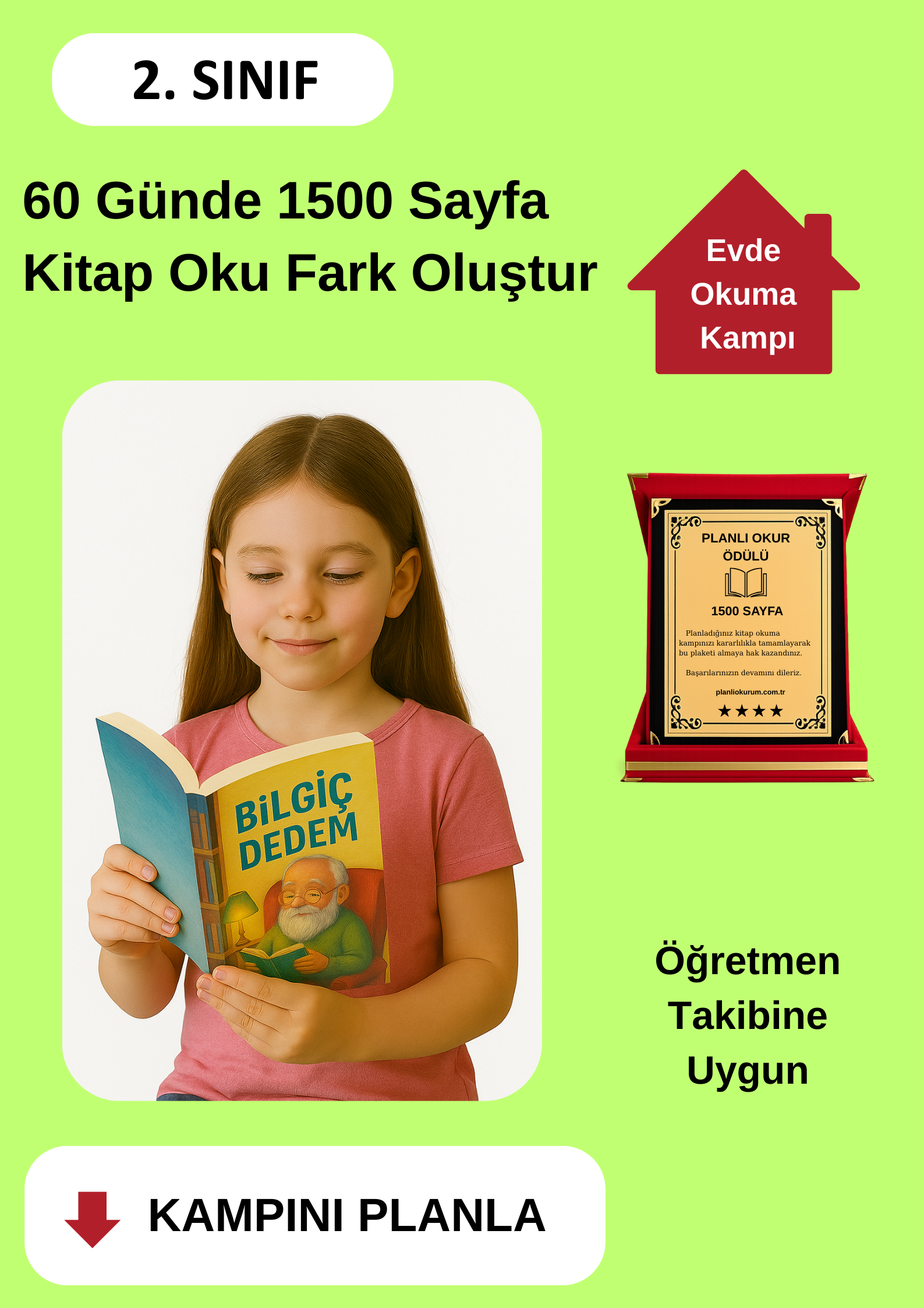 60 Günde 1500 Sayfa Kitap Okuma Kampı (PLAKET ÖDÜLLÜ)