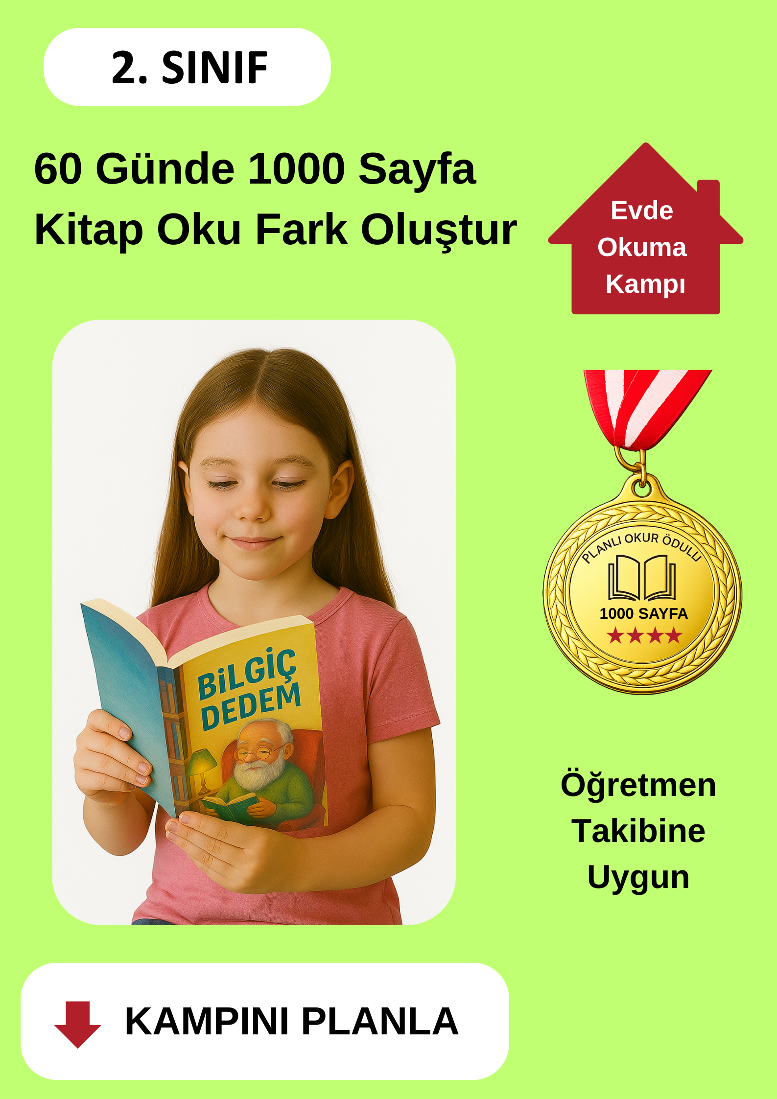 60 Günde 1000 Sayfa Kitap Okuma Kampı (MADALYA ÖDÜLLÜ)